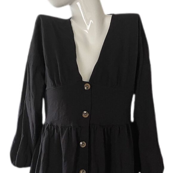 ASOS Black Button Front Dress - Picture 2 of 6